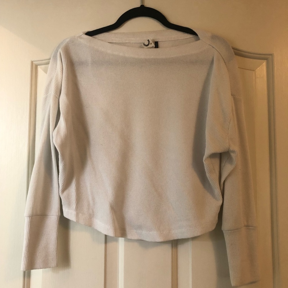 Boatneck waffle tee